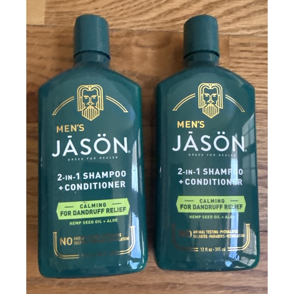 Jason Natural, Men's 2-In-1 Shampoo Conditioner For Dandruff Relief Lot of 2